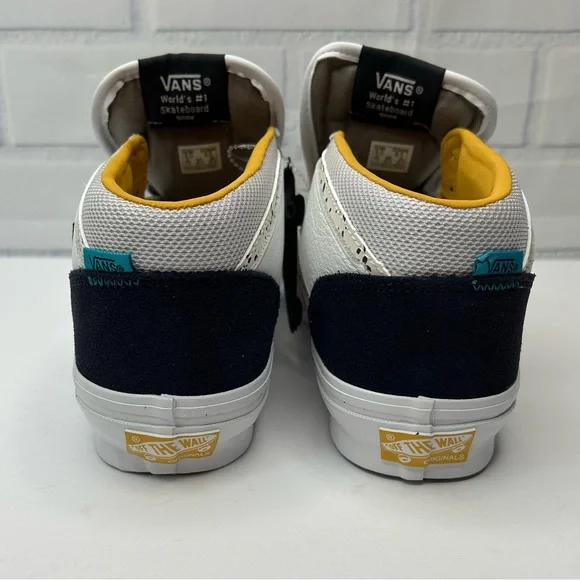 VANS White & Navy OG Half Cab Sneakers size 8 men - Picture 6 of 9